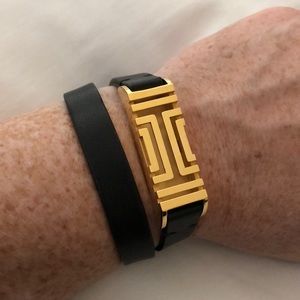 Tory Burch Fitbit bracelet in black/gold